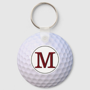 Golf Ball Monogram Golfer On The Greens Keychain