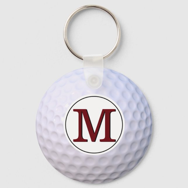 Golf Ball Monogram Golfer On The Greens Keychain (Front)
