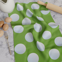 Golf Ball Motif Green Serviette de cuisine