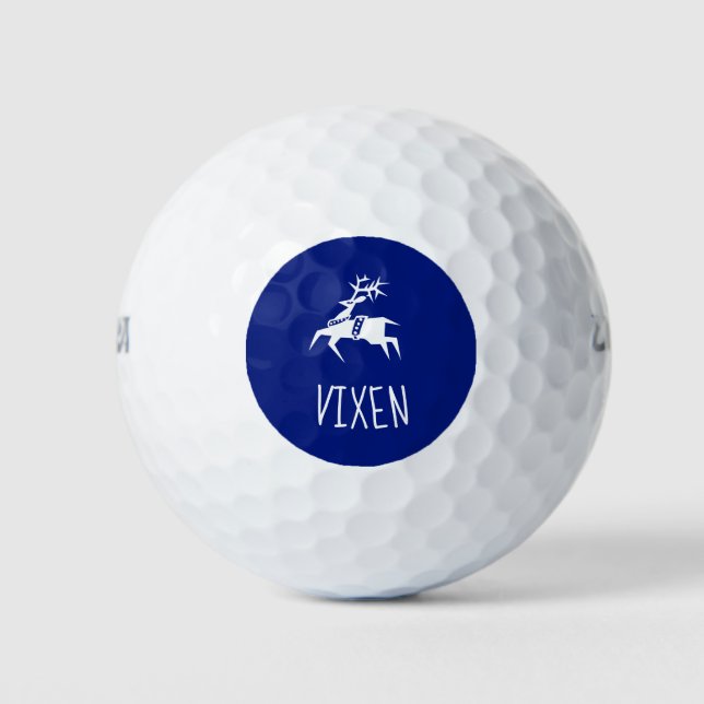 Golf Ball Named Vixen | Cute Reindeer Emoji / Icon (Front)