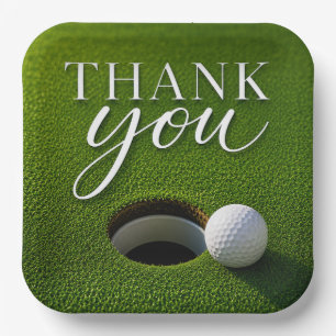Golf Ball Next to Hole thank you party  Paper Plate