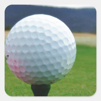 Golf Ball on a mountain golf course Square Sticker