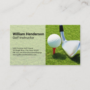 Golf Ball on a Tee in the Grass Business Card