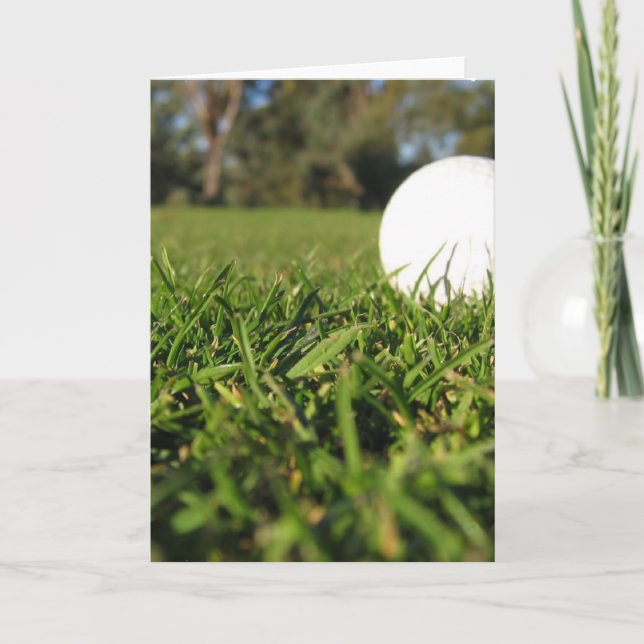Golf Ball on Golf Course Greeting Card (Front)