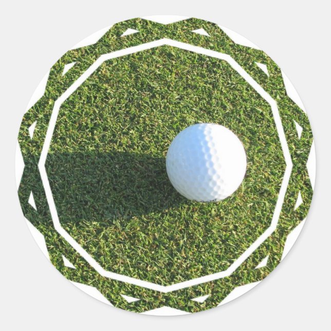 Golf Ball on Golf Green Stickers (Front)