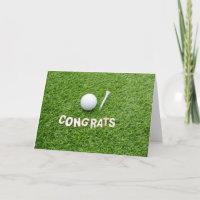 Golf ball on green  Congrats Congratulations 