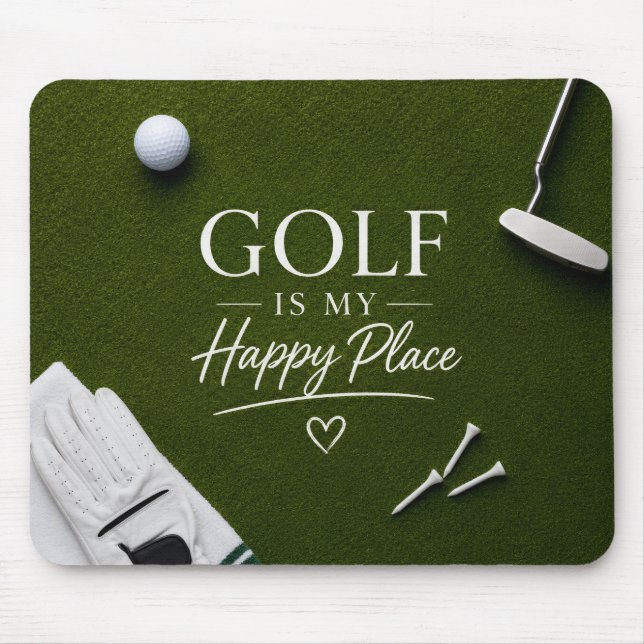 Golf ball  on green course mouse pad (Front)