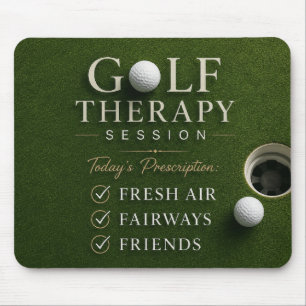 Golf ball on green course mouse pad