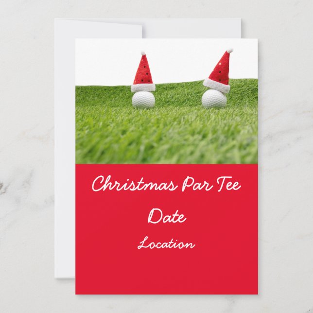 Golf ball on green for Christmas Party Invitation (Front)