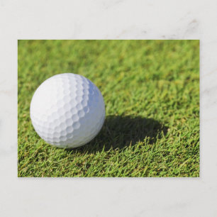 Golf Ball On Green Grass Course - Customized Postcard