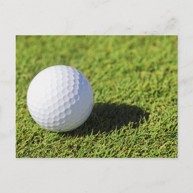 Golf Ball On Green Grass Course - Customized Postcard (Front)