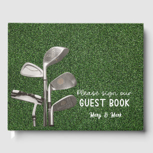 Golf ball on green grass please sign golfer  guest book