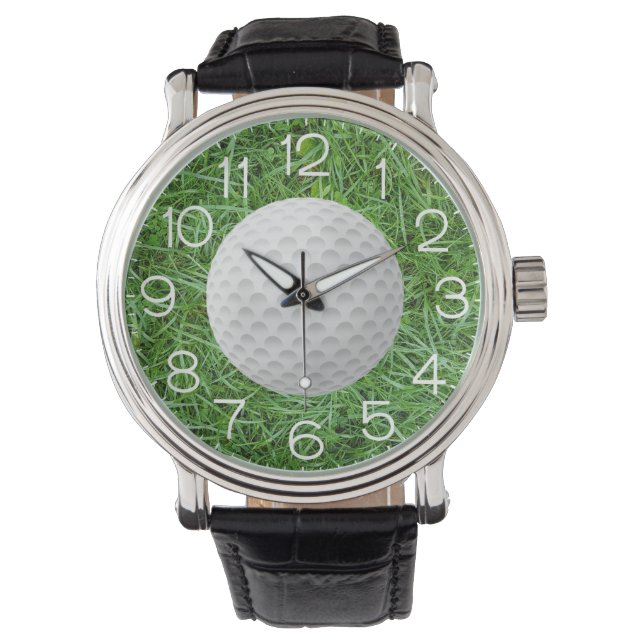Golf Ball On Green Grass Watch (Front)