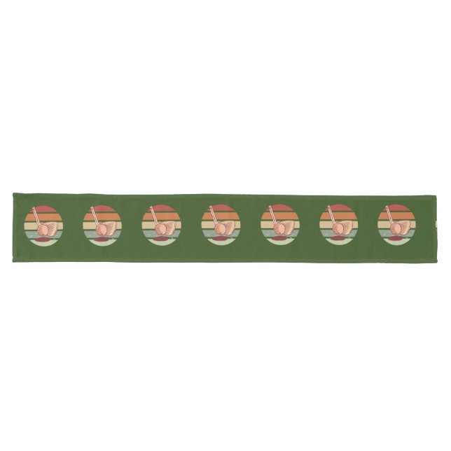 Golf ball on Green Grass with Iron Golfer Party  Long Table Runner (Horizontal)