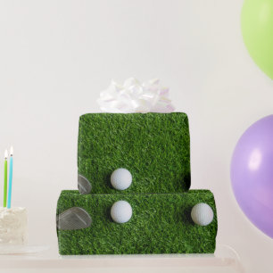 Golf Ball on Green Grass Wrapping Paper