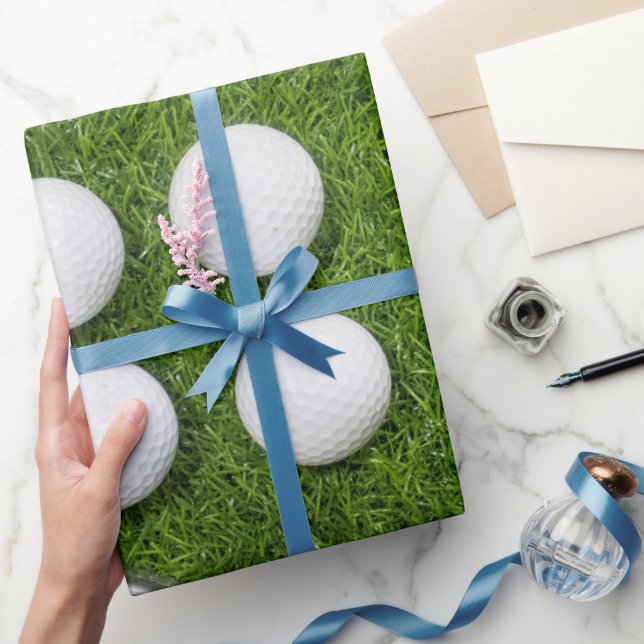 Golf Ball on Green Grass  Wrapping Paper (Gifting)