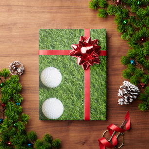 Golf Ball on Green Grass Wrapping Paper