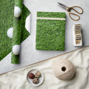 Golf Ball on Green Grass Wrapping Paper