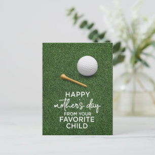 Golf ball on green Happy Mother's Day  to Golf Mom Holiday Postcard