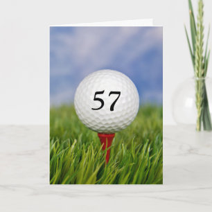 golf ball on tee for birthday year card