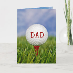 golf ball on tee for Father's Day Card