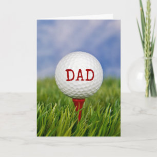 golf ball on tee for Father's Day Card