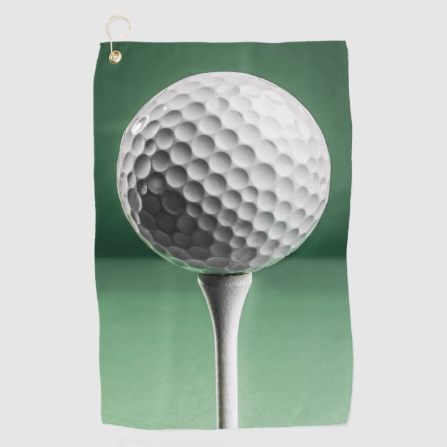 Golf Ball on Tee Golf Towel (Front)