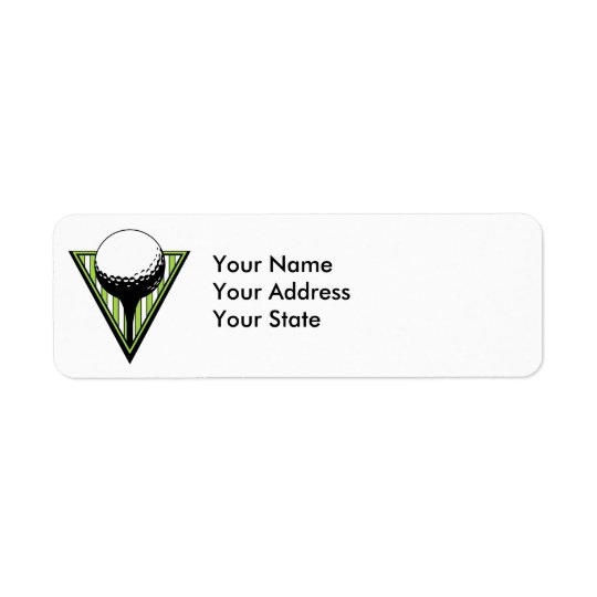 golf ball on tee graphic return address label