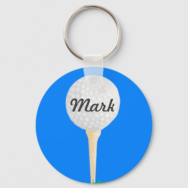 Golf Ball on Tee Keychain (Front)