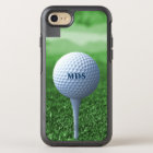 Golf Ball on Tee Monogram Golfers Green Ground