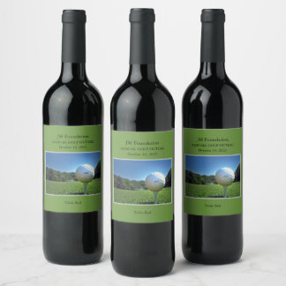 Golf Ball on Tee Scenic Wine Label