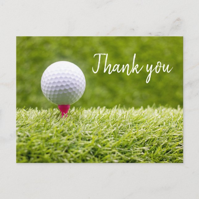 Golf ball on tee  Thank you card (Front)