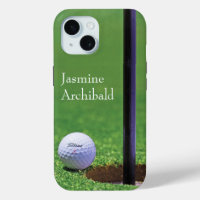 Golf ball on the edge of cup Close-up Personalize