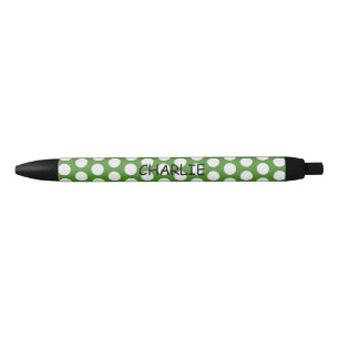 Golf Ball Pattern Personalize Black Ink Pen