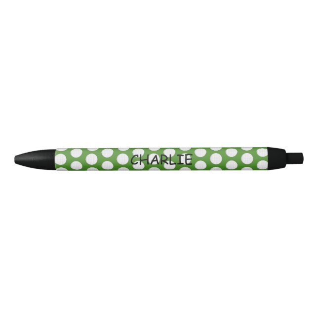 Golf Ball Pattern Personalize Black Ink Pen (Front)