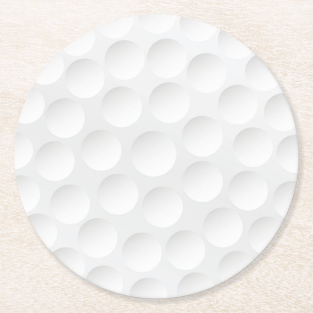 Golf Ball Pattern Round Paper Coaster (Front)