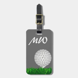 Golf ball personalized golfer luggage tag