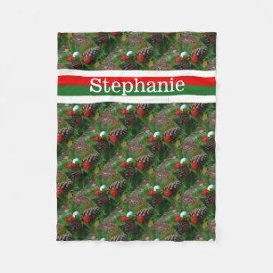 Golf ball  Personalized with name Red & Green Fleece Blanket