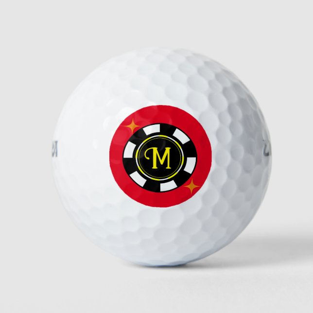 Golf Ball - Poker Personalized (add initial) (Front)