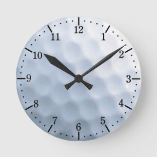 Golf Ball Print Pattern Background Round Clock