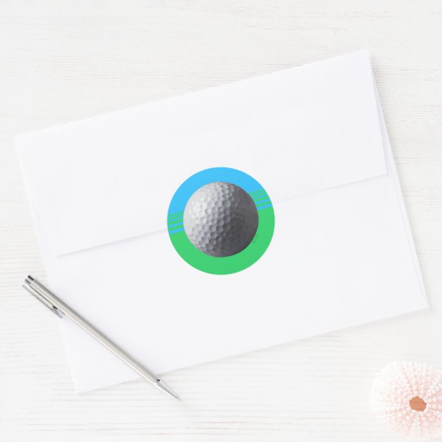 Golf Ball round small stickers (Envelope)