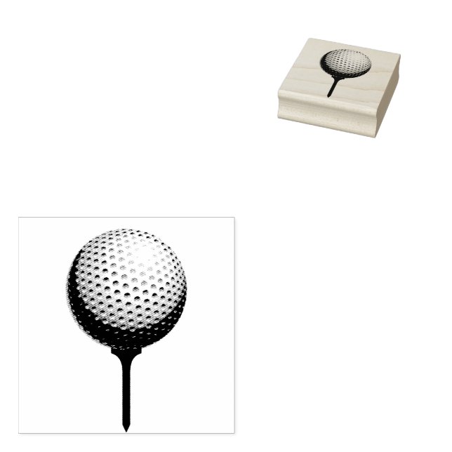 Golf Ball rubber stamp (Stamped)