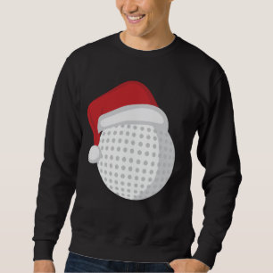 Golf Ball Santa Claus Hat - Christmas Holiday Golf Sweatshirt