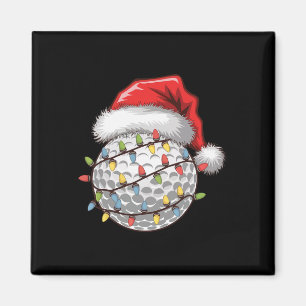 Golf Ball Santa Hat Christmas Tree Lights Golfing  Magnet