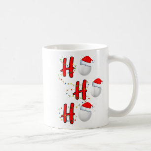 Golf Ball Santa Hat Ho Ho Ho Men Women Christmas X Coffee Mug
