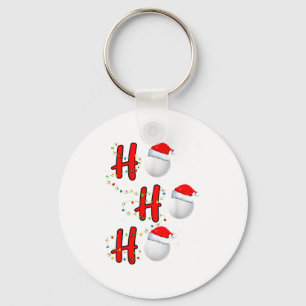 Golf Ball Santa Hat Ho Ho Ho Men Women Christmas X Keychain