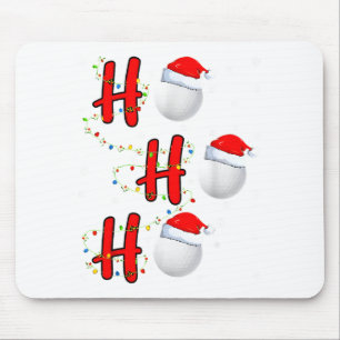 Golf Ball Santa Hat Ho Ho Ho Men Women Christmas X Mouse Pad