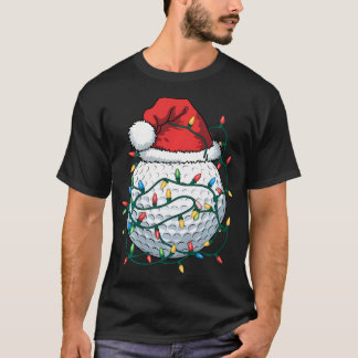 Golf Ball Santa Hat Men Womens Christmas Golfing T-Shirt