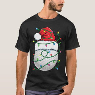 Golf Ball Santa Hat Men Womens Christmas Golfing X T-Shirt