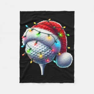 Golf Ball Santa Hat Xmas Golfing Golfer Christmas  Fleece Blanket